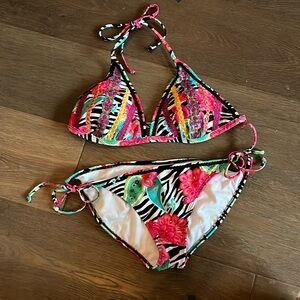 NWOT Vintage Xhilaration 2pc bikini swimsuit bathing suit Sz XL